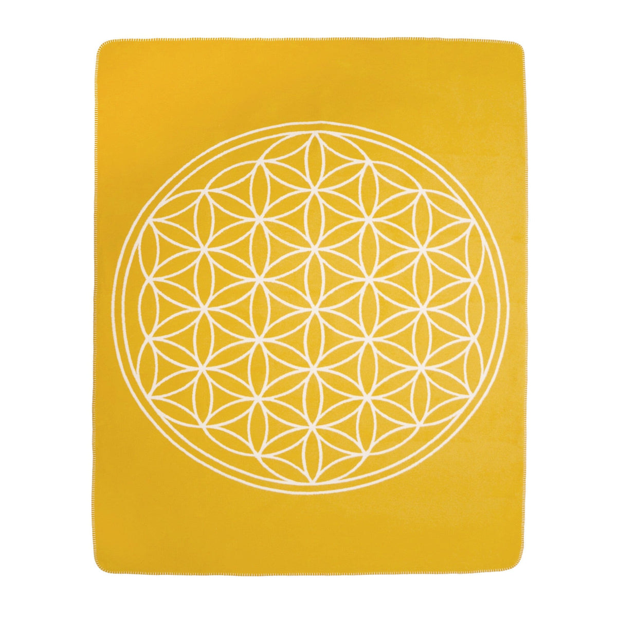 Yogadecke Blume des Lebens - regional hergestellt honeygold / natur 150 x 200 cm 