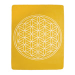 Yogadecke Blume des Lebens - regional hergestellt honeygold / natur 150 x 200 cm 