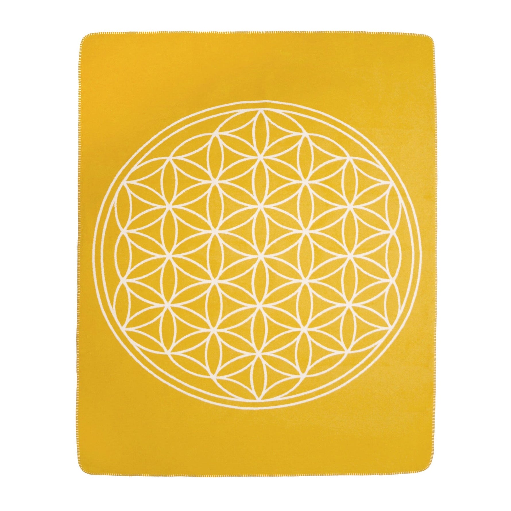 Yogadecke Blume des Lebens - regional hergestellt honeygold / natur 150 x 200 cm 