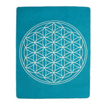 Yogadecke Blume des Lebens - regional hergestellt petrol / natur 150 x 200 cm 