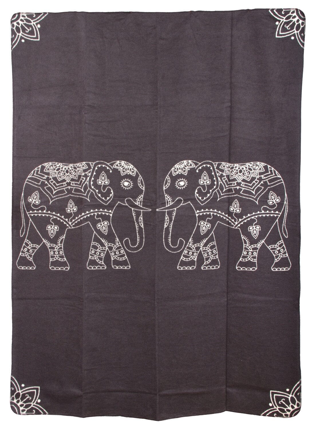 Yogadecke Elefanten - regional hergestellt dunkelgrau / natur 150 x 200 cm 