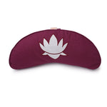 Yogakissen Halbmond BASIC Lotus Stick weiß aubergine Buchweizenschalen 40 x 17 x 12 cm