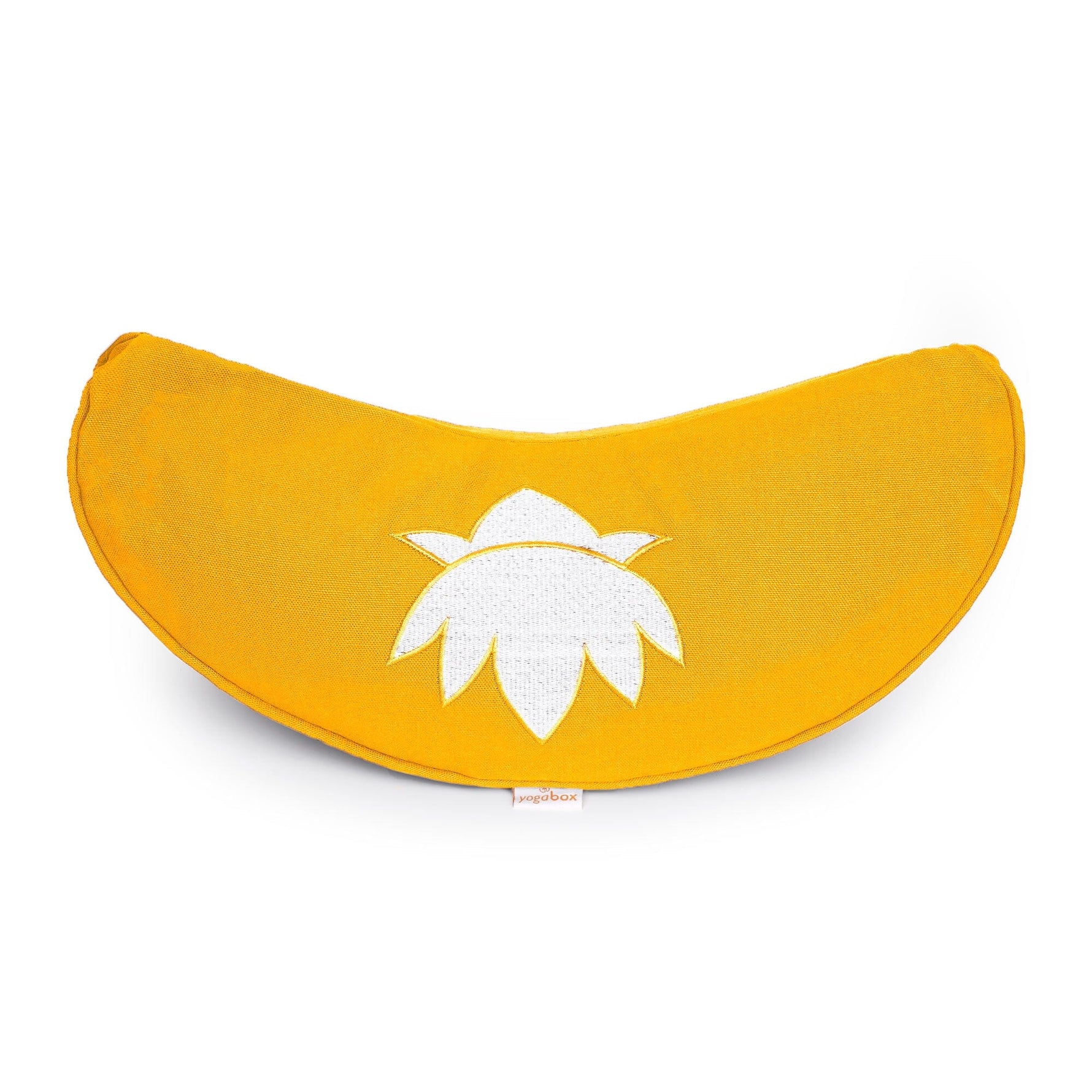 Yogakissen Halbmond BASIC Lotus Stick weiß dotter Buchweizenschalen 40 x 17 x 12 cm