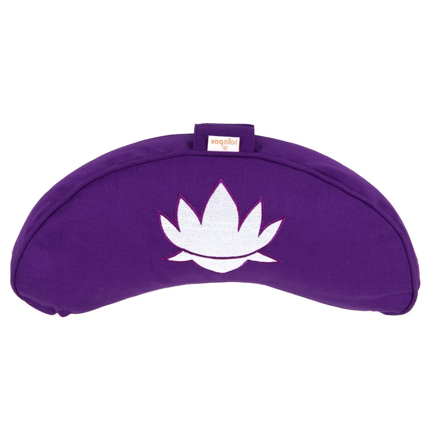 Yogakissen Halbmond BASIC Lotus Stick weiß lila Buchweizenschalen 40 x 17 x 12 cm