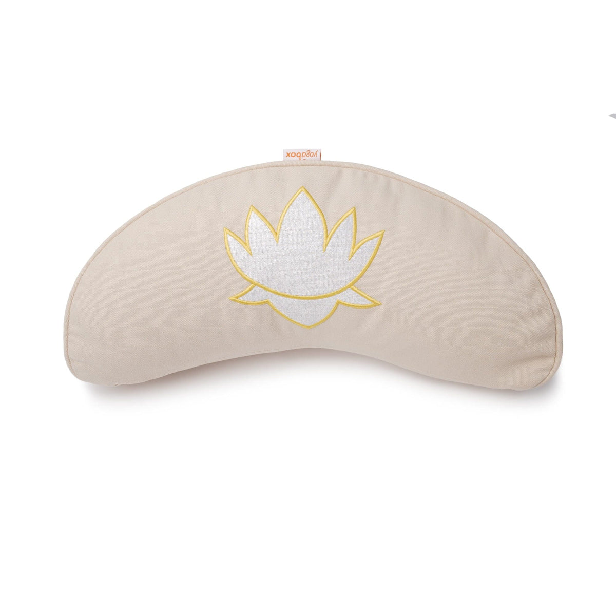 Yogakissen Halbmond BASIC Lotus Stick weiß natur Buchweizenschalen 40 x 17 x 12 cm