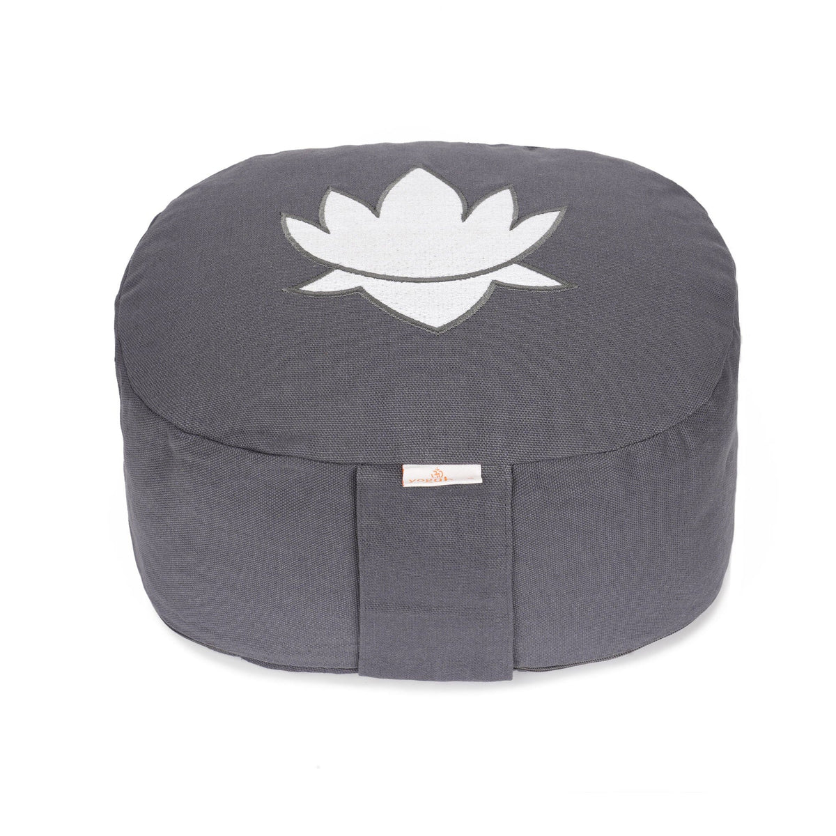 Yogakissen oval Lotus Stick BASIC grau 28 x 23 x 13 cm Buchweizenschalen