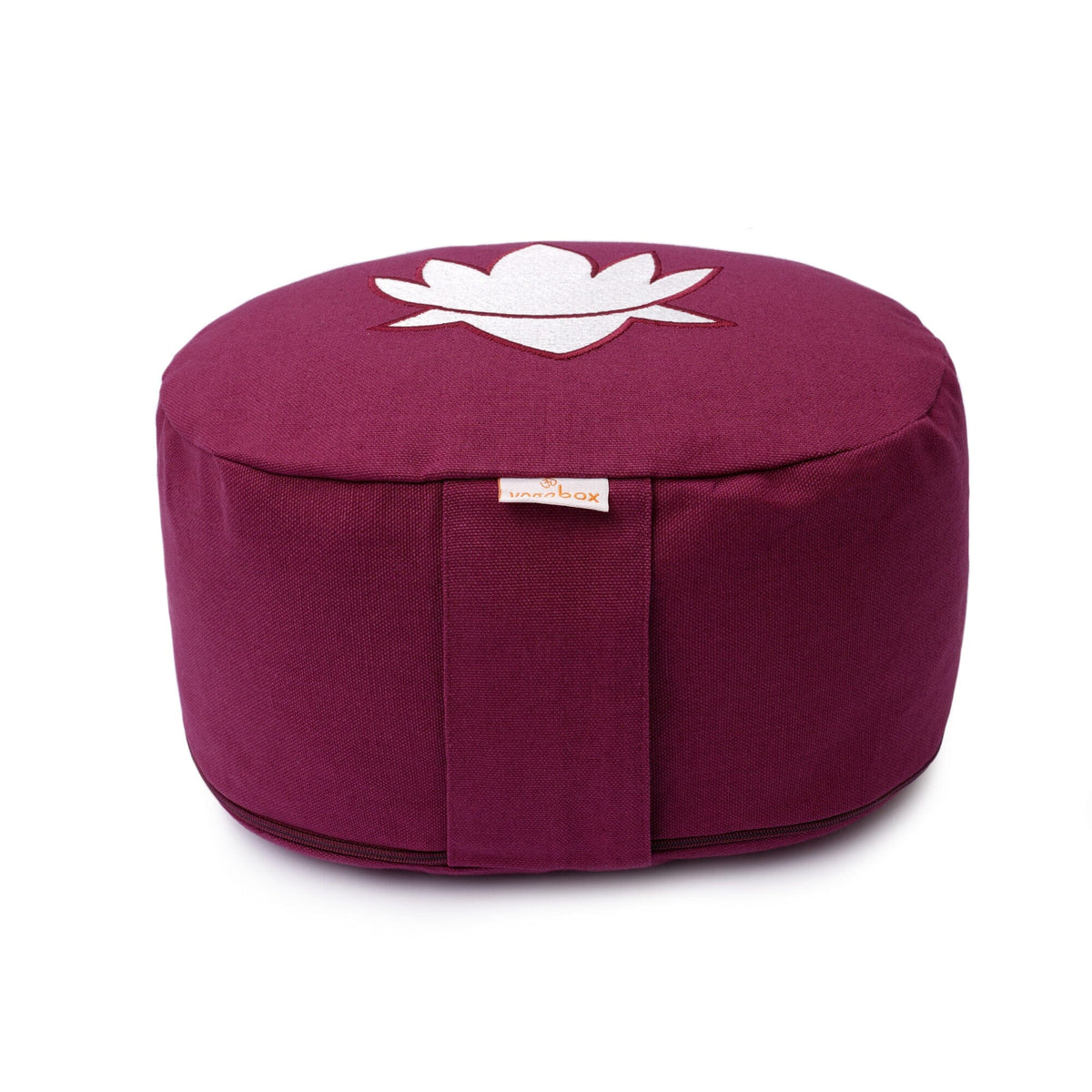 Yogakissen oval Lotus Stick BASIC aubergine Buchweizenschalen 28 x 23 x 13 cm