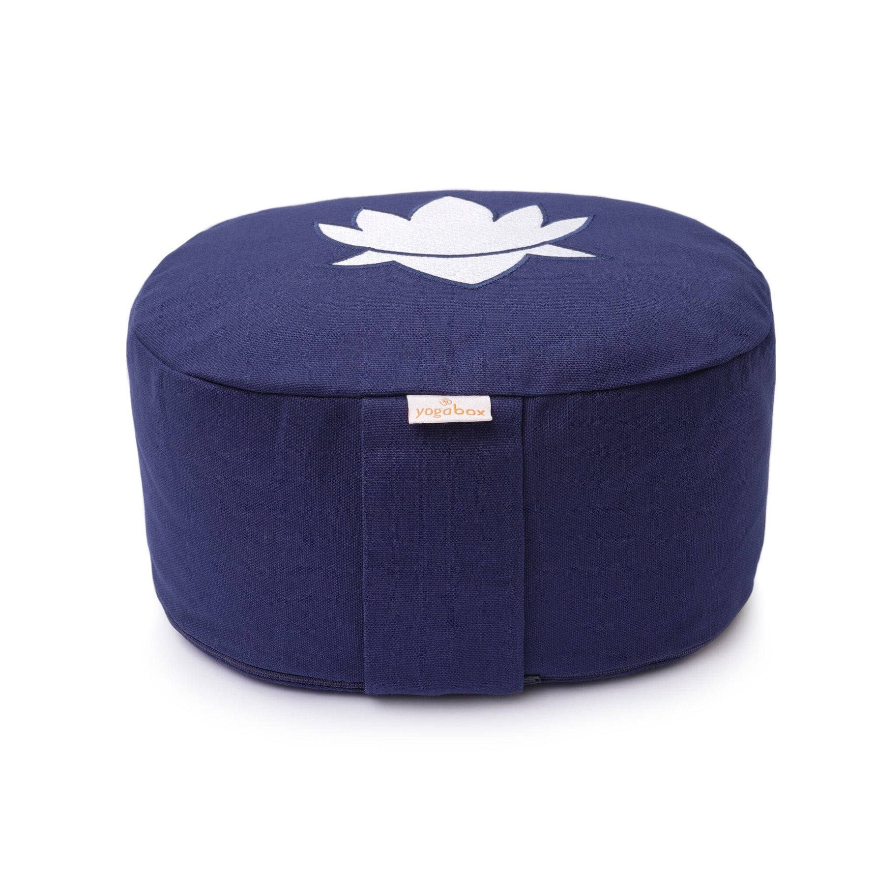 Yogakissen oval Lotus Stick BASIC dunkelblau Buchweizenschalen 28 x 23 x 13 cm