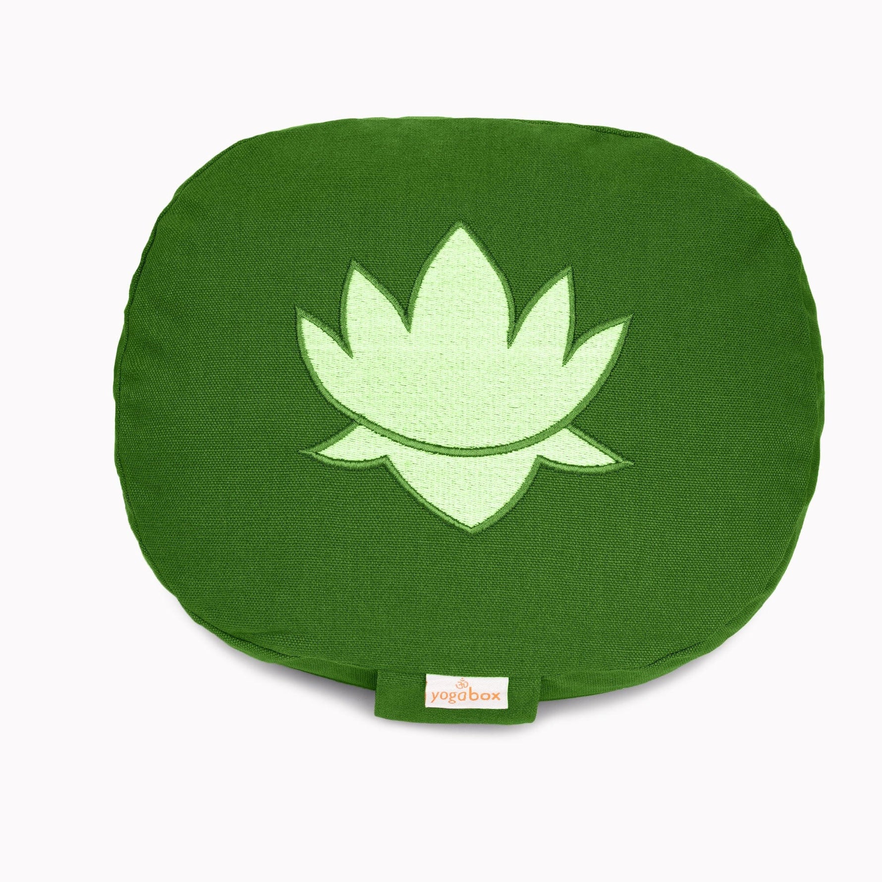 Yogakissen oval Lotus Stick BASIC Olivgrün 28 x 23 x 13 cm Buchweizenschalen