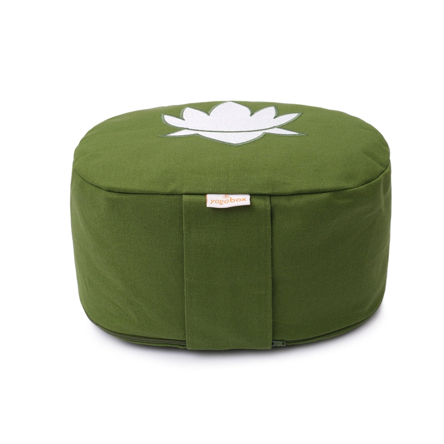 Yogakissen oval Lotus Stick BASIC olive green Buchweizenschalen 28 x 23 x 13 cm