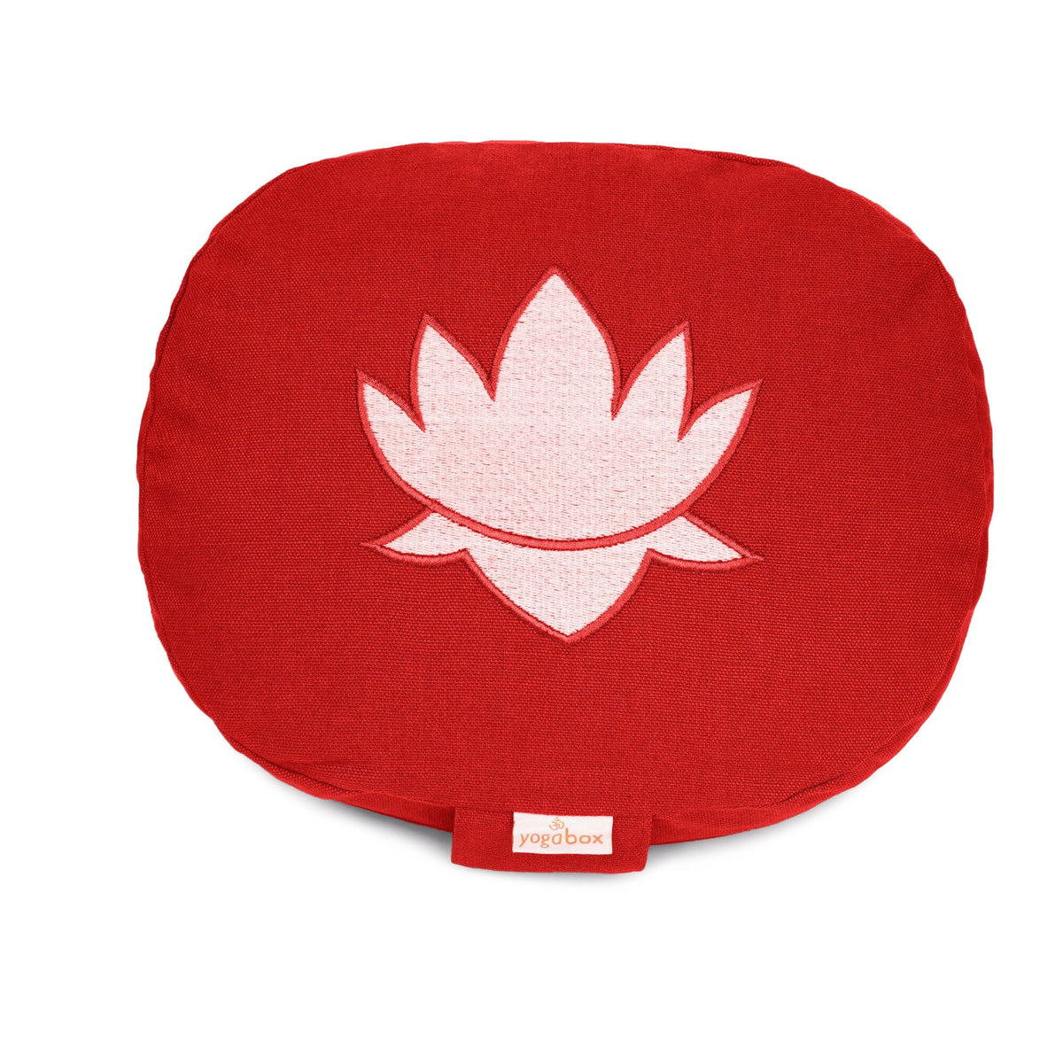 Yogakissen oval Lotus Stick BASIC rot Buchweizenschalen 28 x 23 x 13 cm