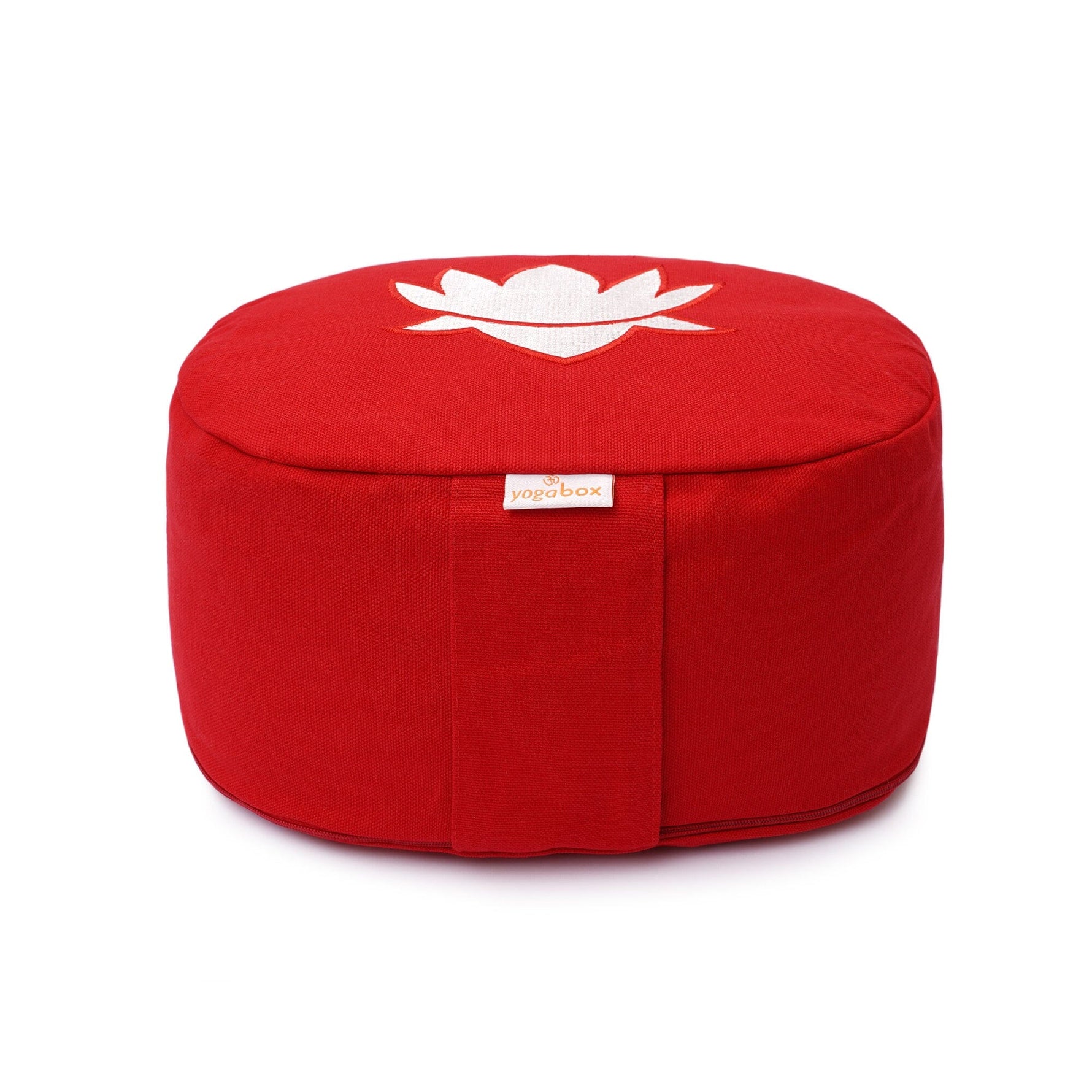 Yogakissen oval Lotus Stick BASIC rot Buchweizenschalen 28 x 23 x 13 cm