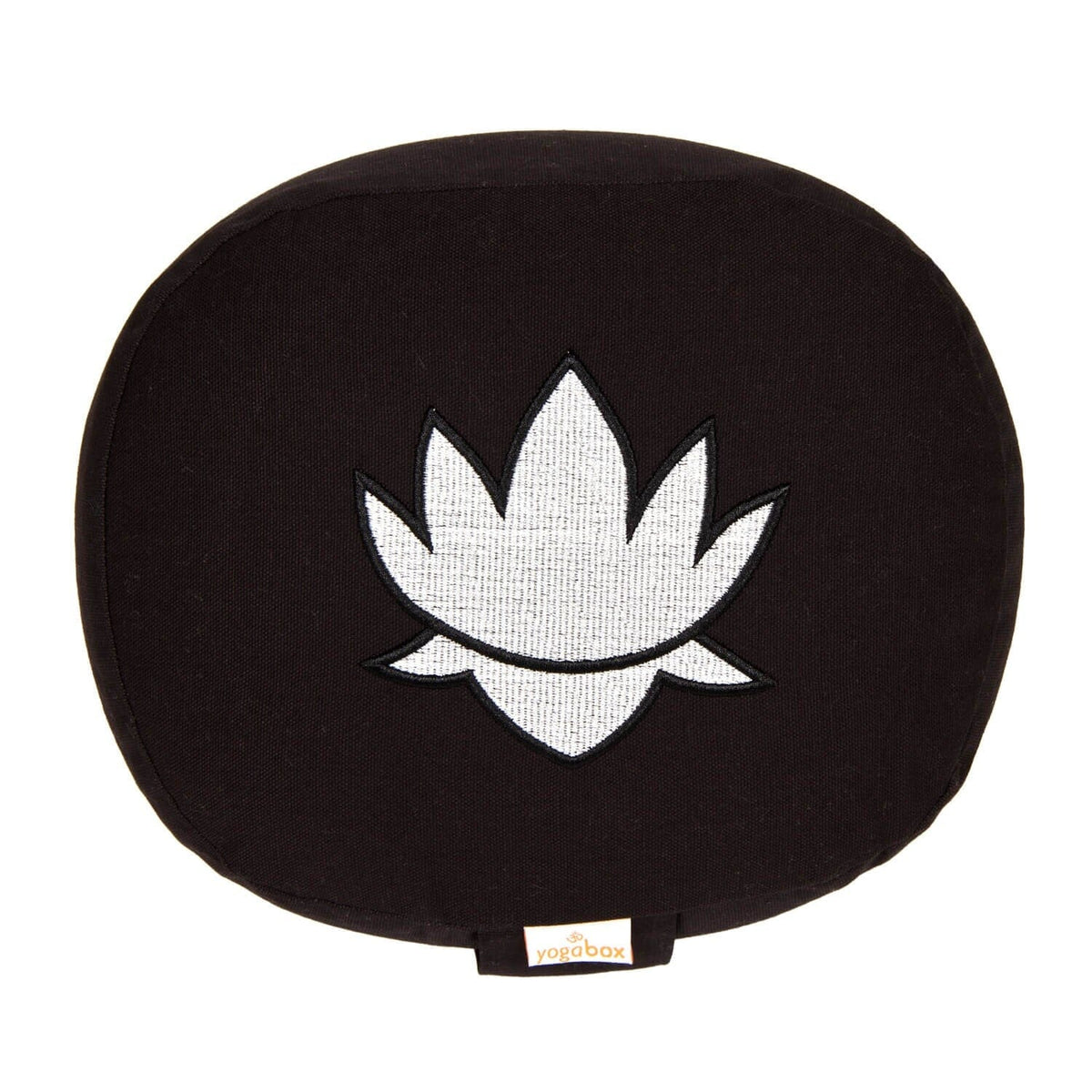 Yogakissen oval Lotus Stick BASIC schwarz 28 x 23 x 13 cm Buchweizenschalen