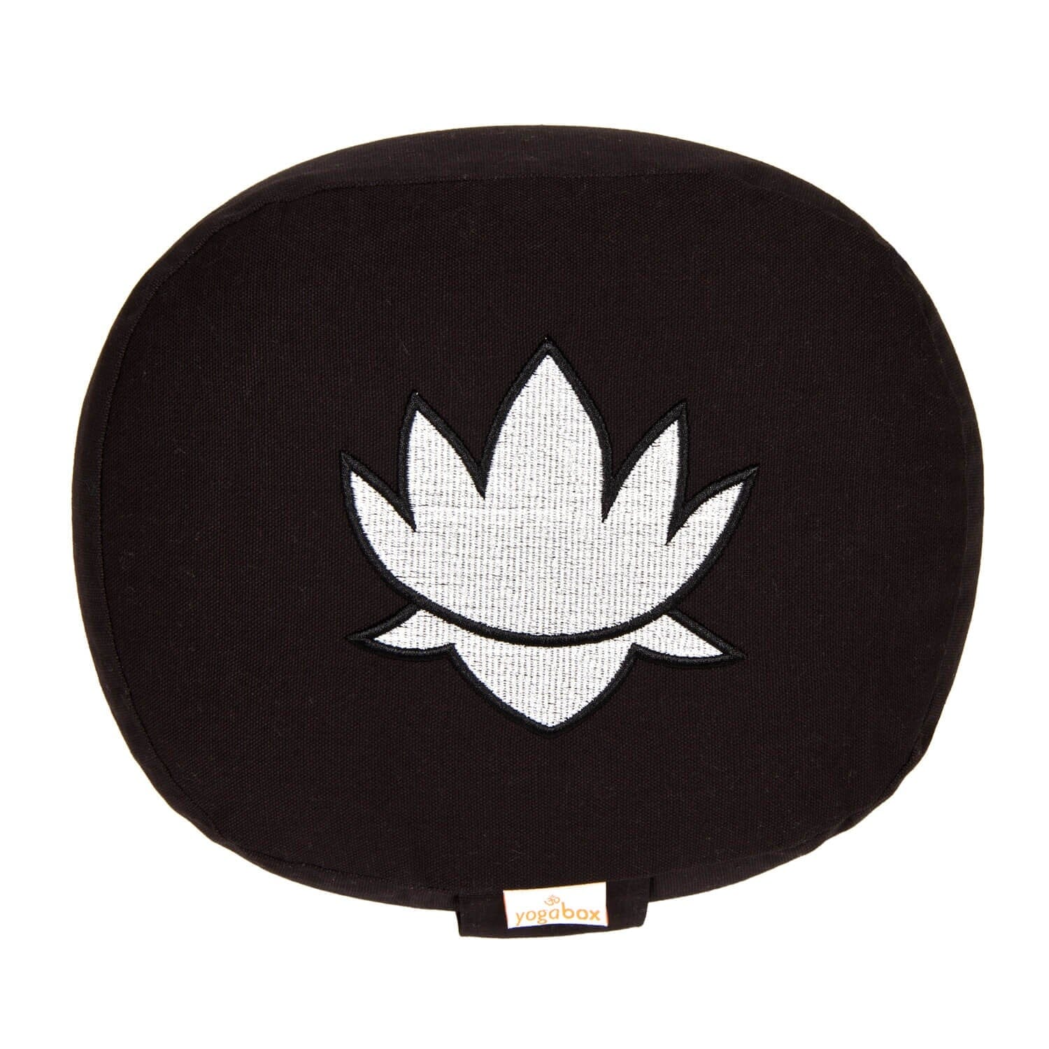 Yogakissen oval Lotus Stick BASIC schwarz 28 x 23 x 13 cm Buchweizenschalen