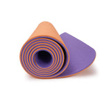 Yogamatte TPE 2-farbig lila / orange 183 x 61 x 0,6 cm 
