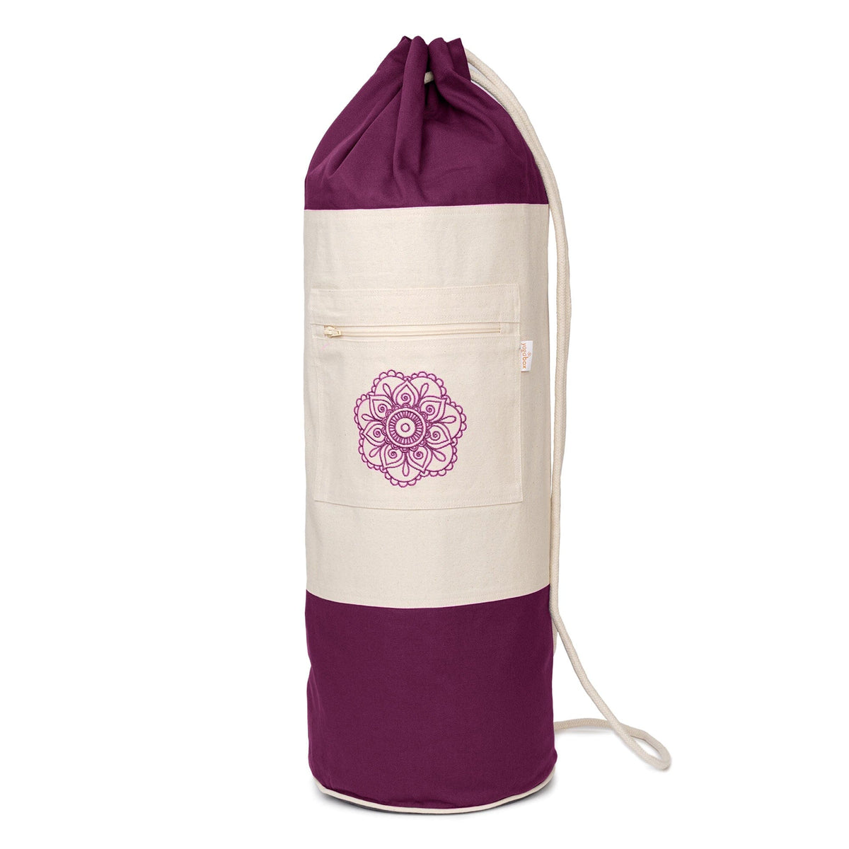 Yogatasche SURYA Bag 2 farbig für Schurwollmatten aubergine / natur 75 x 25 x 25 cm 