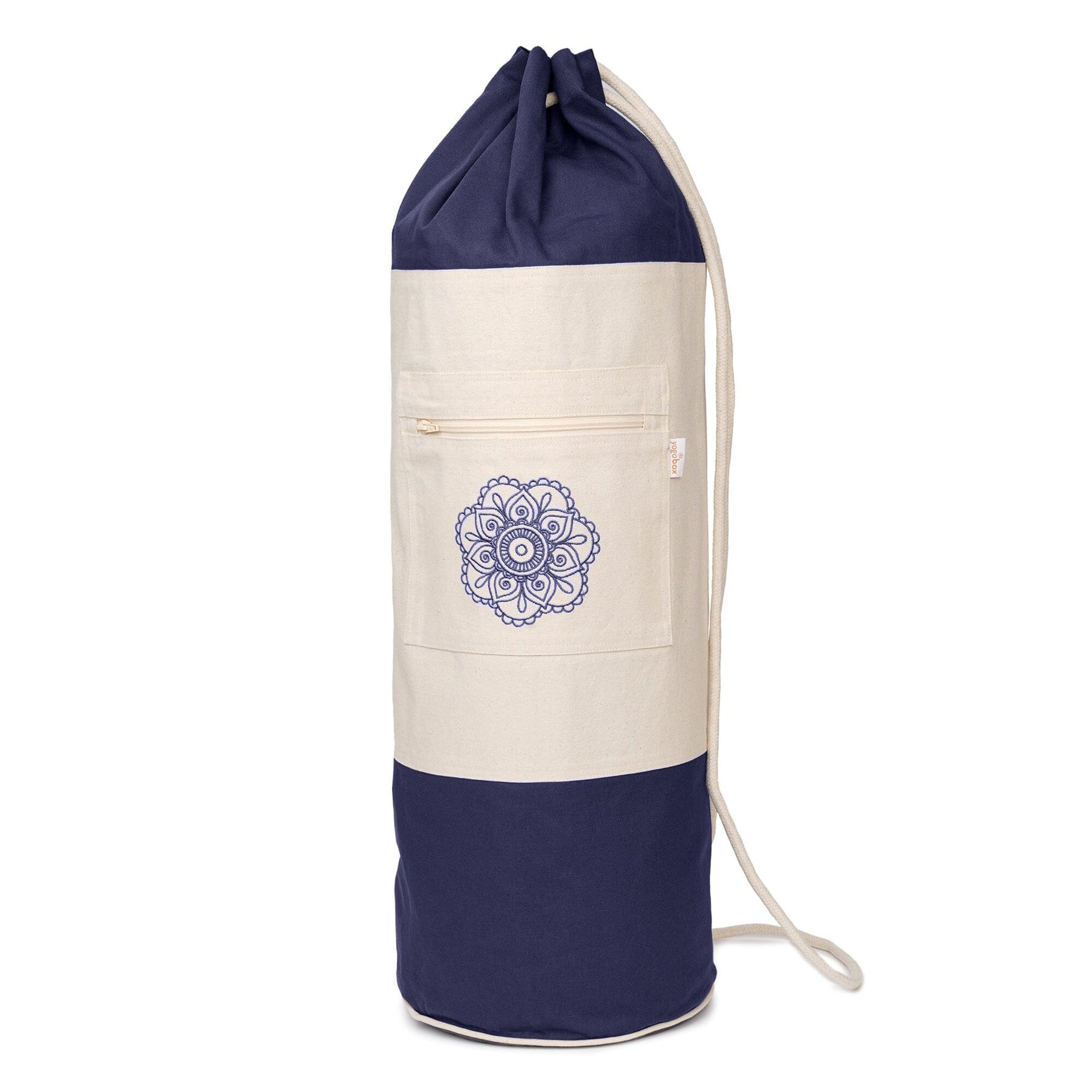 Yogatasche SURYA Bag 2 farbig für Schurwollmatten dunkelblau / natur 75 x 25 x 25 cm 