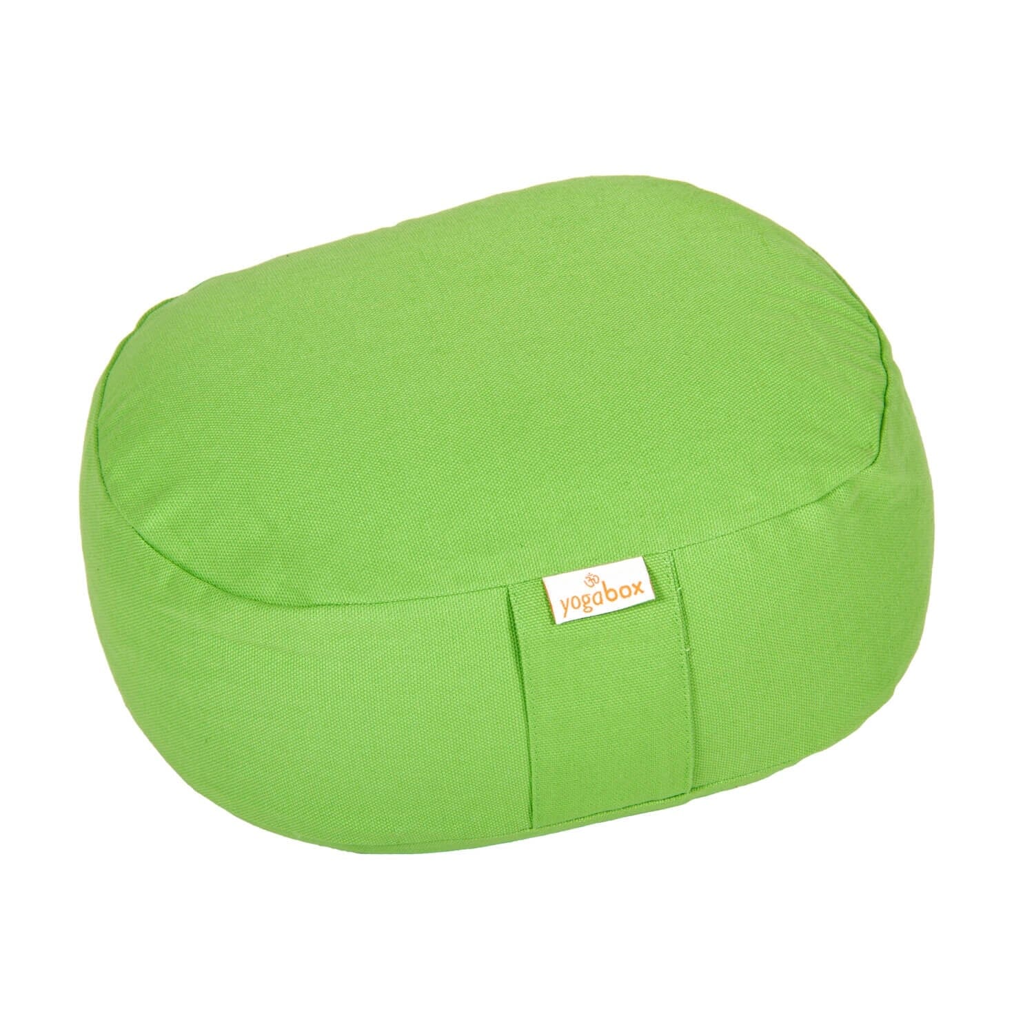 Yogilino® Reise Meditationskissen mini oval BASIC Apfelgrün Buchweizenschalen 26 x 21 x 9 cm