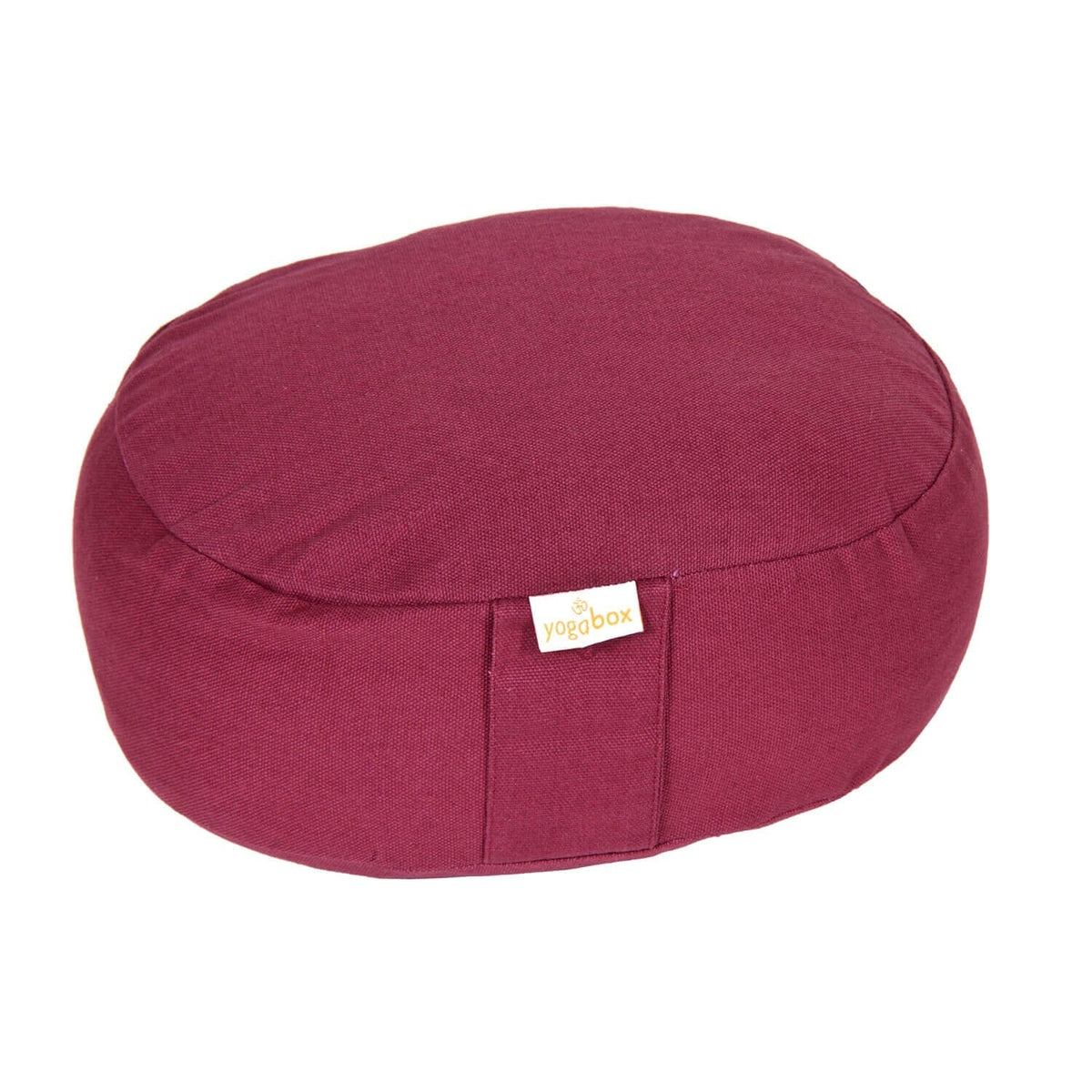 Yogilino® Reise Meditationskissen mini oval BASIC aubergine Buchweizenschalen 26 x 21 x 9 cm