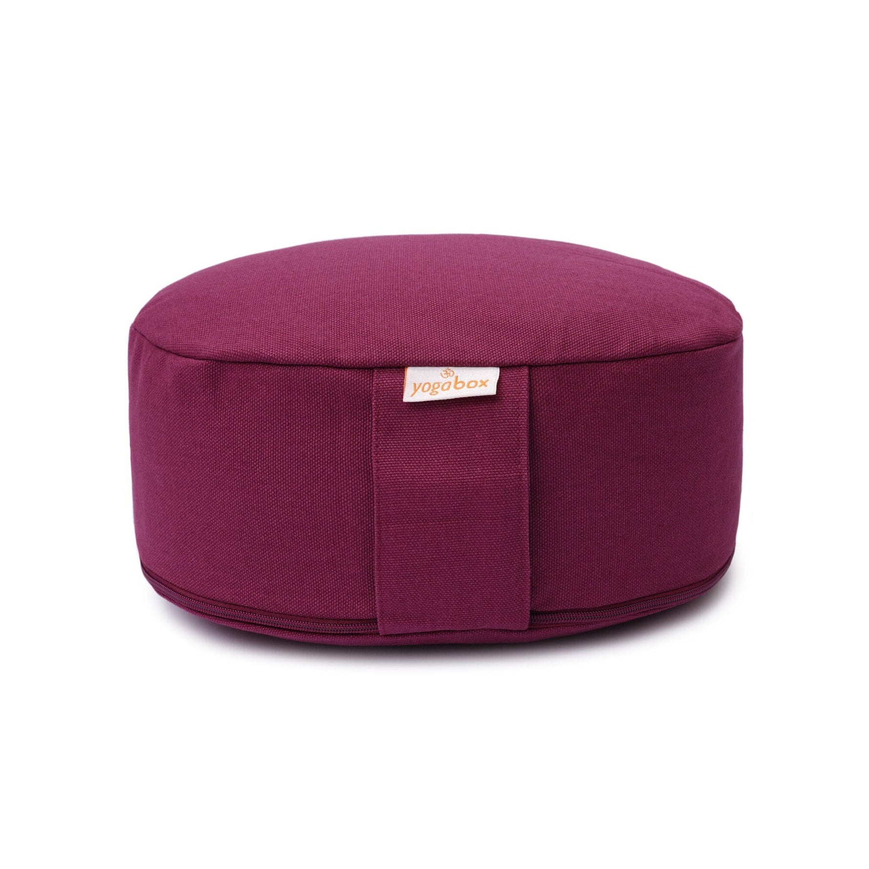 Yogilino® Reise Meditationskissen mini oval BASIC aubergine Buchweizenschalen 26 x 21 x 9 cm