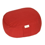 Yogilino® Reise Meditationskissen mini oval BASIC bordeaux Buchweizenschalen 26 x 21 x 9 cm