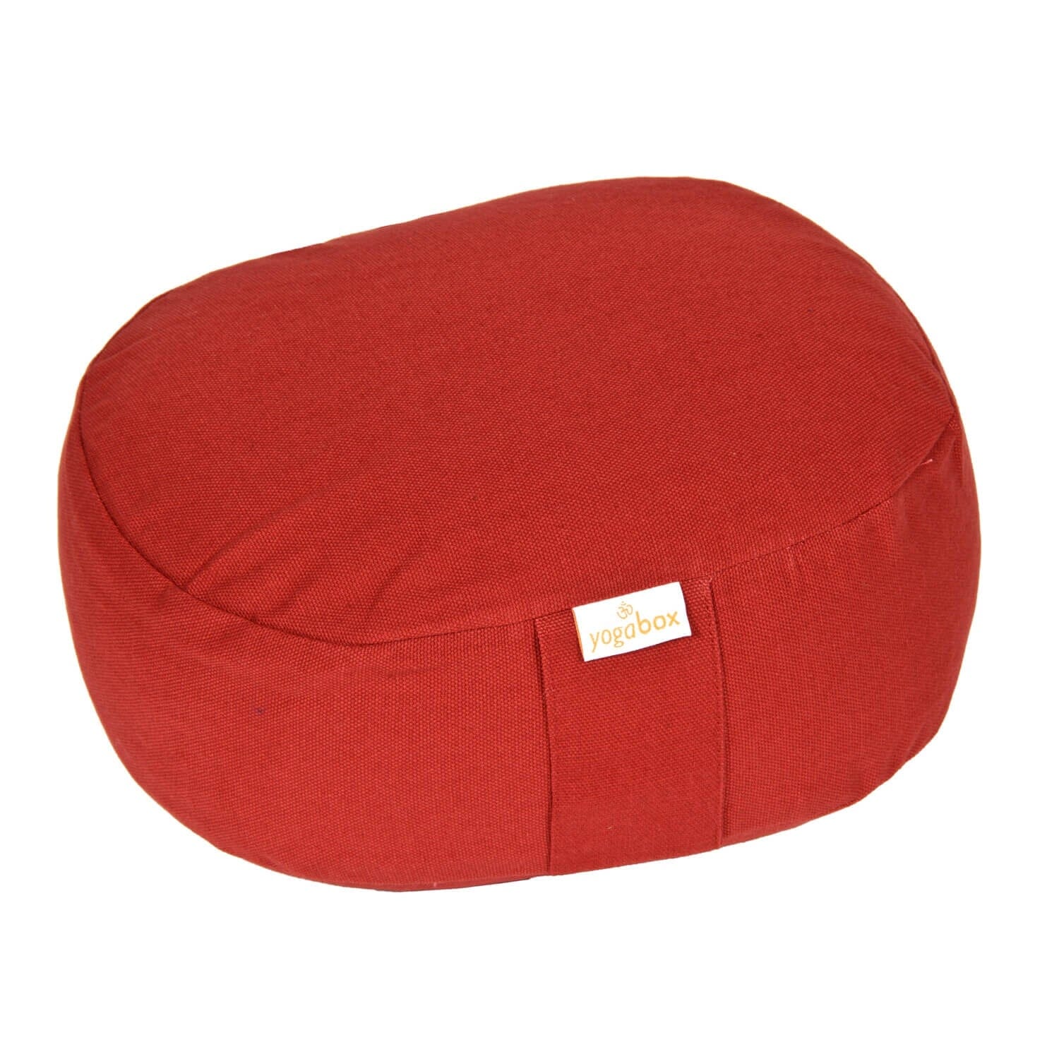 Yogilino® Reise Meditationskissen mini oval BASIC bordeaux Buchweizenschalen 26 x 21 x 9 cm