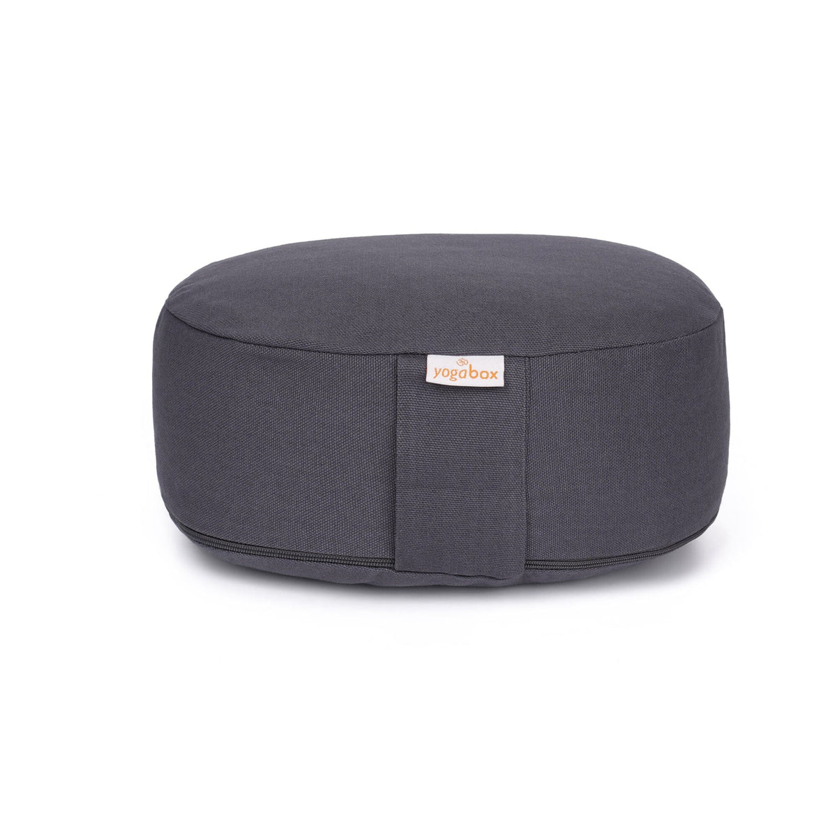 Yogilino® Reise Meditationskissen mini oval BASIC grau Buchweizenschalen 26 x 21 x 9 cm