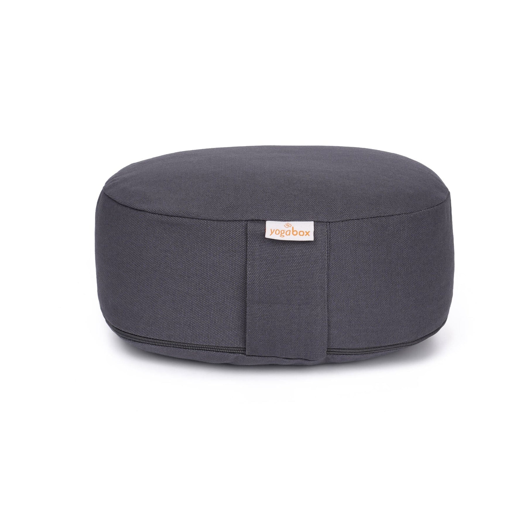 Yogilino® Reise Meditationskissen mini oval BASIC grau Buchweizenschalen 26 x 21 x 9 cm