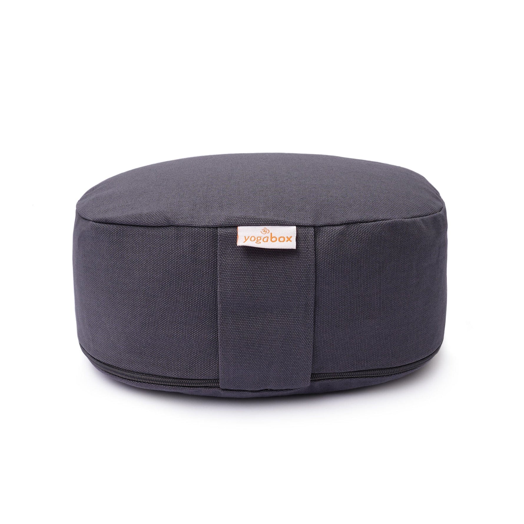 Yogilino® Reise Meditationskissen mini oval BASIC grau Buchweizenschalen 26 x 21 x 9 cm