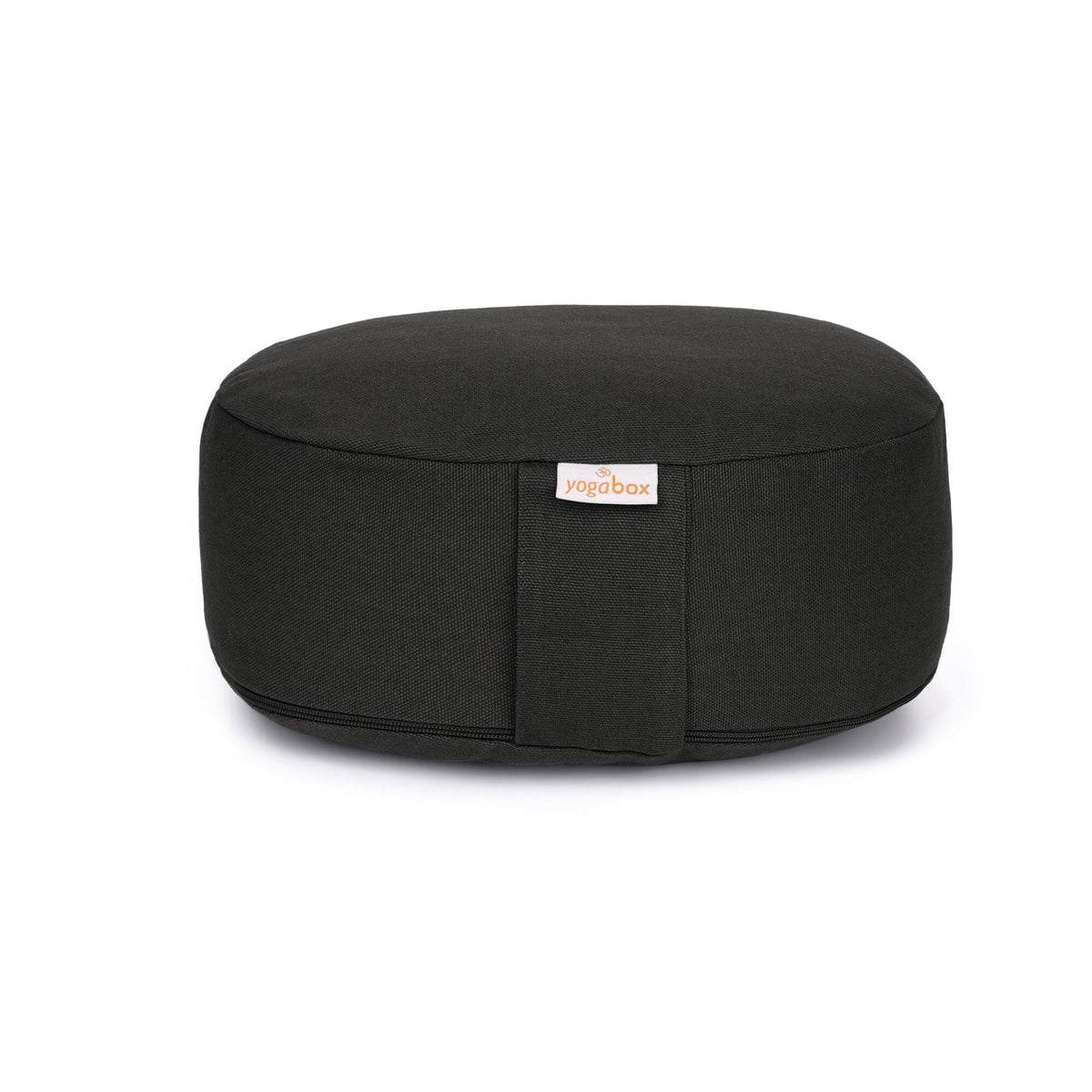 Yogilino® Reise Meditationskissen mini oval BASIC schwarz Buchweizenschalen 26 x 21 x 9 cm