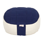 Yogilino® Reise Meditationskissen mini oval Premium dunkelblau / natur Buchweizenschalen 26 x 21 x 9 cm