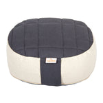 Yogilino® Reise Meditationskissen mini oval Premium grau / natur Buchweizenschalen 26 x 21 x 9 cm