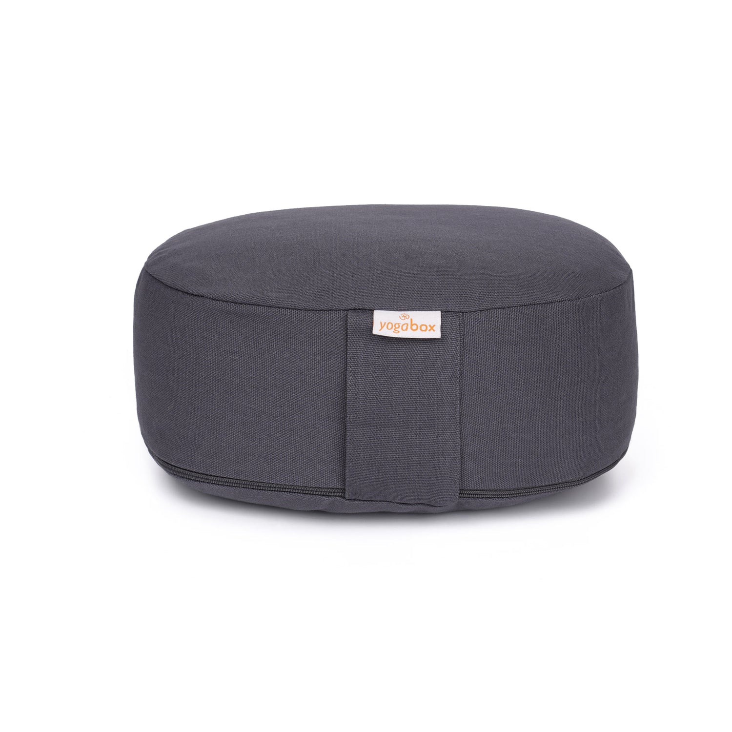 Yogilino® Reise Meditationskissen mini oval BASIC grau 26 x 21 x 9 cm Buchweizenschalen