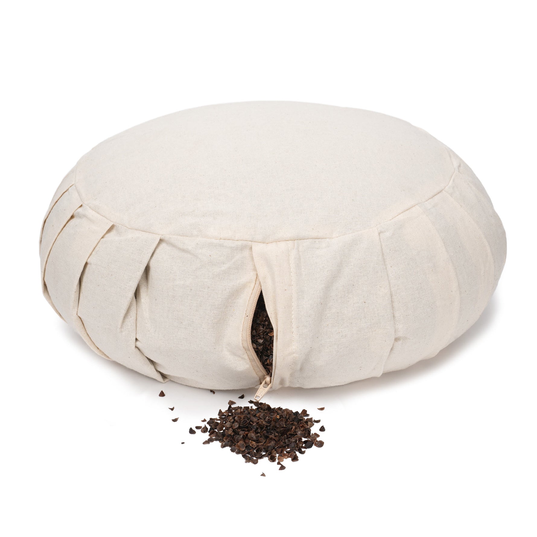 Meditationskissen / Yogakissen Zafu BASIC mit ZIP 31 x 31 x 15 cm Buchweizenschalen