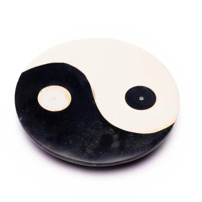 Räucherstäbchen- und Weihrauchhalter Yin Yang Speckstein 