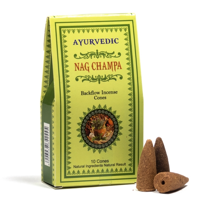 Ayurvedische Rückfluss Räucherkegel Nag Champa 