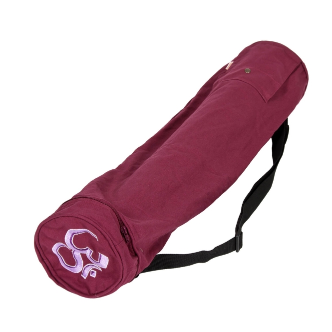 Yogatasche OM Baumwolle 60 aubergine